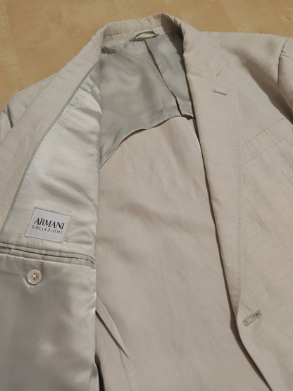 Giacca Armani Collezioni in seta e lino color avorio - tg. 52/54