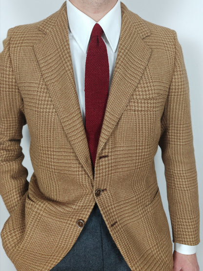 Giacca sartoriale anni '60 Glen check in lana e mohair - tg. 48