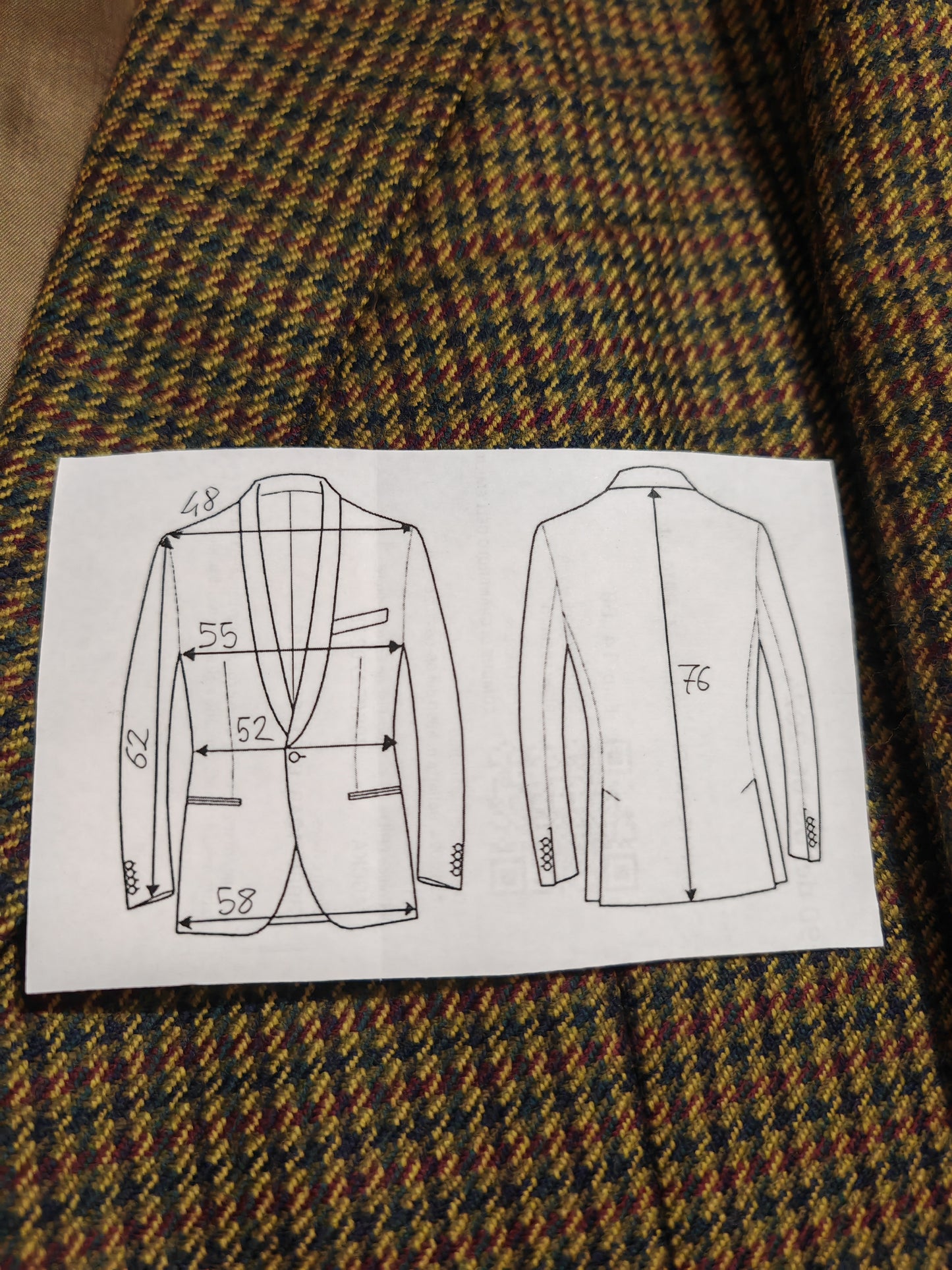 Giacca anni '80 pied-de-poule multicolore - tg. 48/50