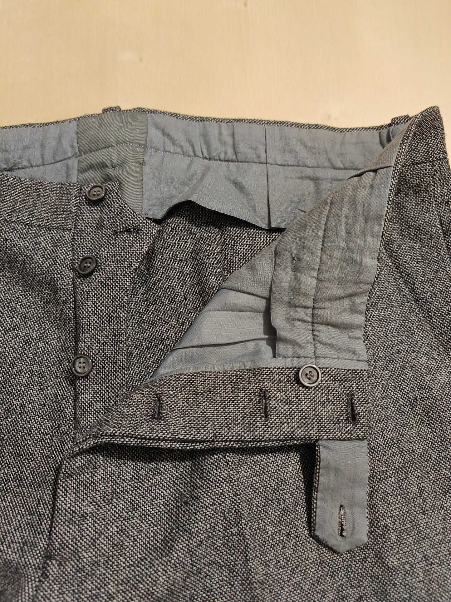Pantalone sartoriale anni '70 in grisaglia pesante - tg. 52