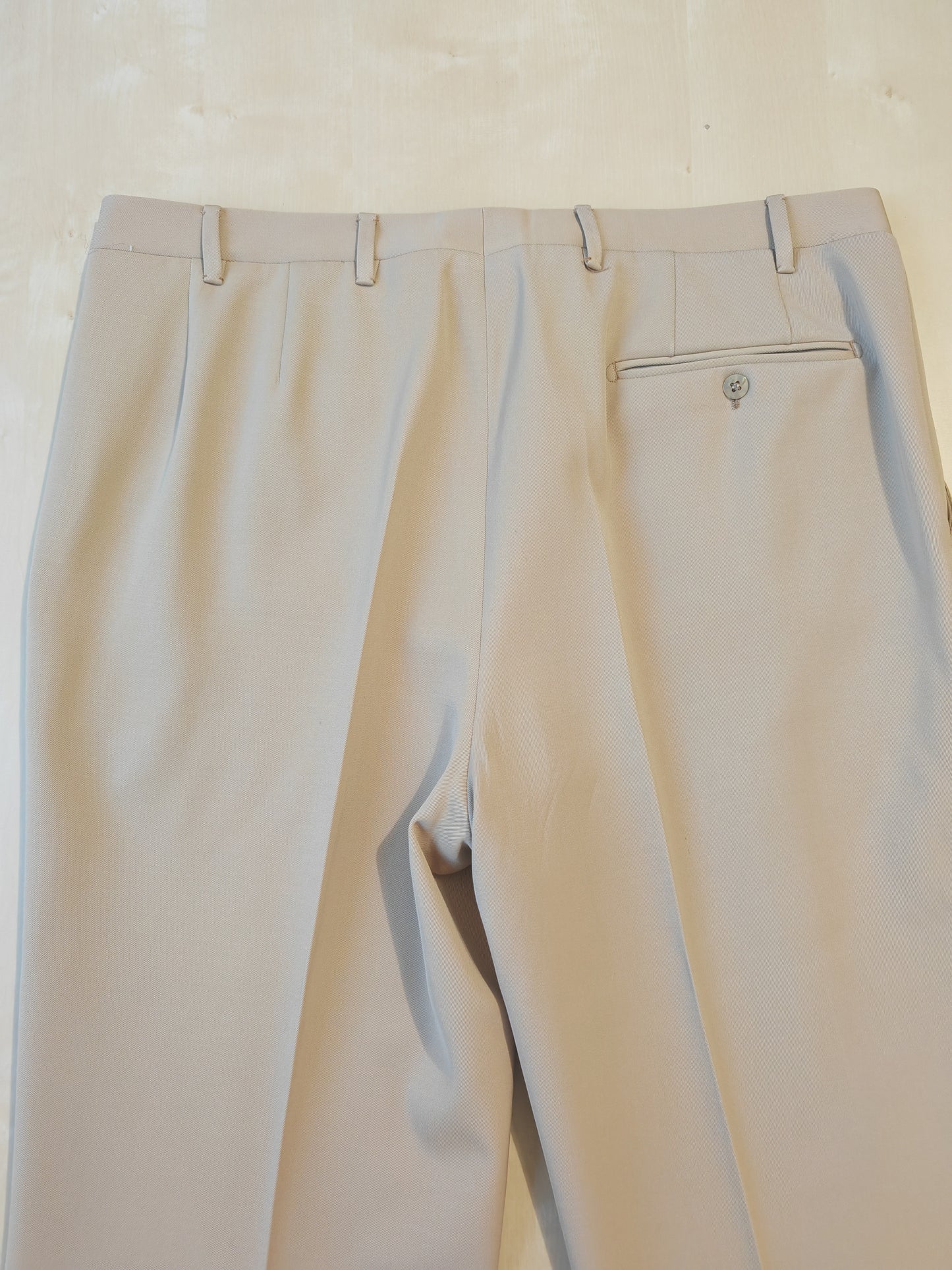 Completo anni '70 in twill di lana beige - tg. 50/52