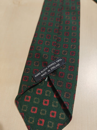 Cravatta inglese pala stretta stampata a mano