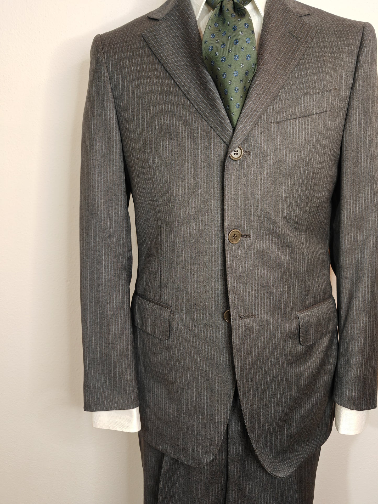 Completo Boggi tessuto Loro Piana super 120S, grigio gessato - tg. 46