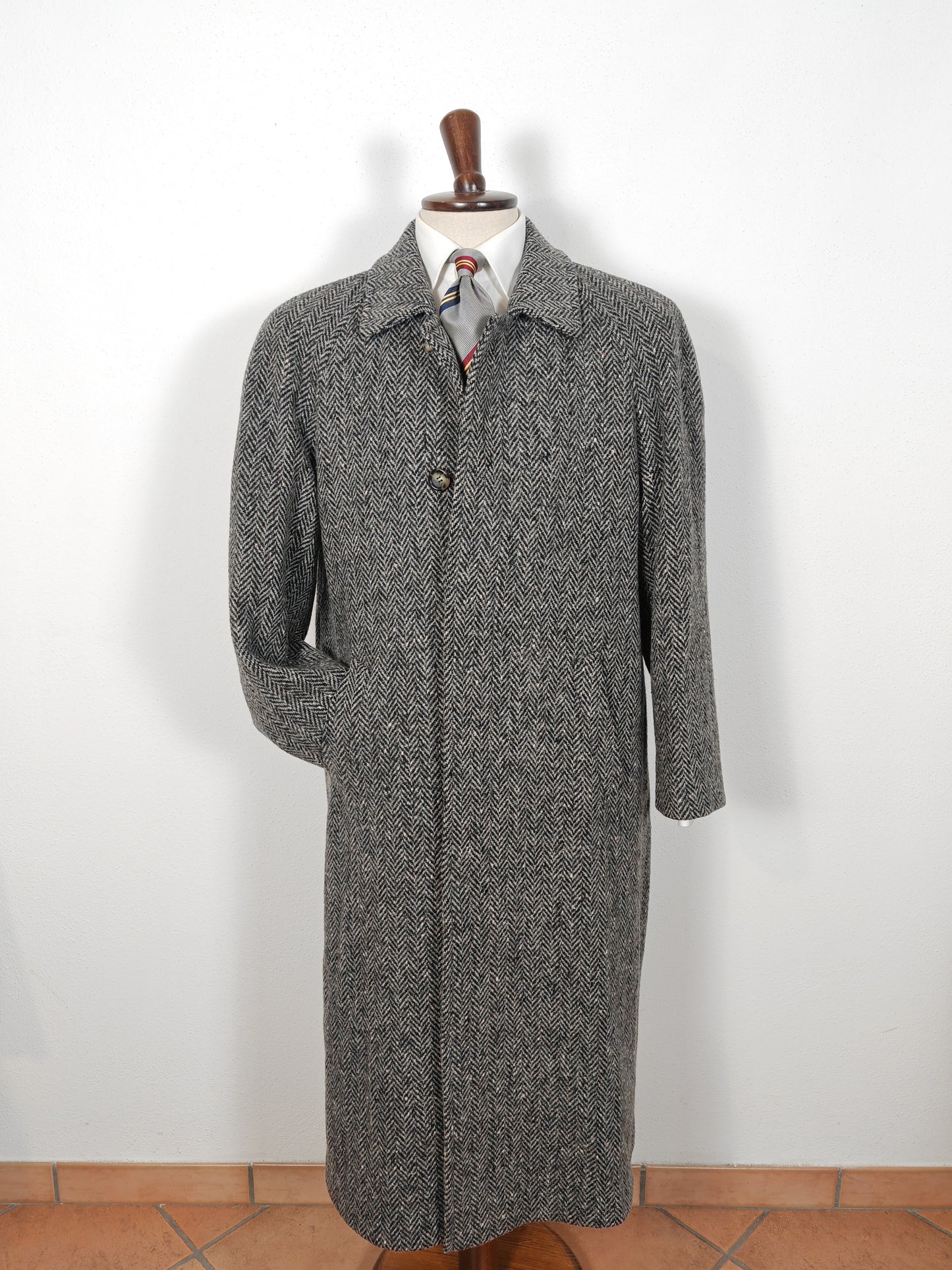 Cappotto raglan spinato anni '80 - tg. 50-54