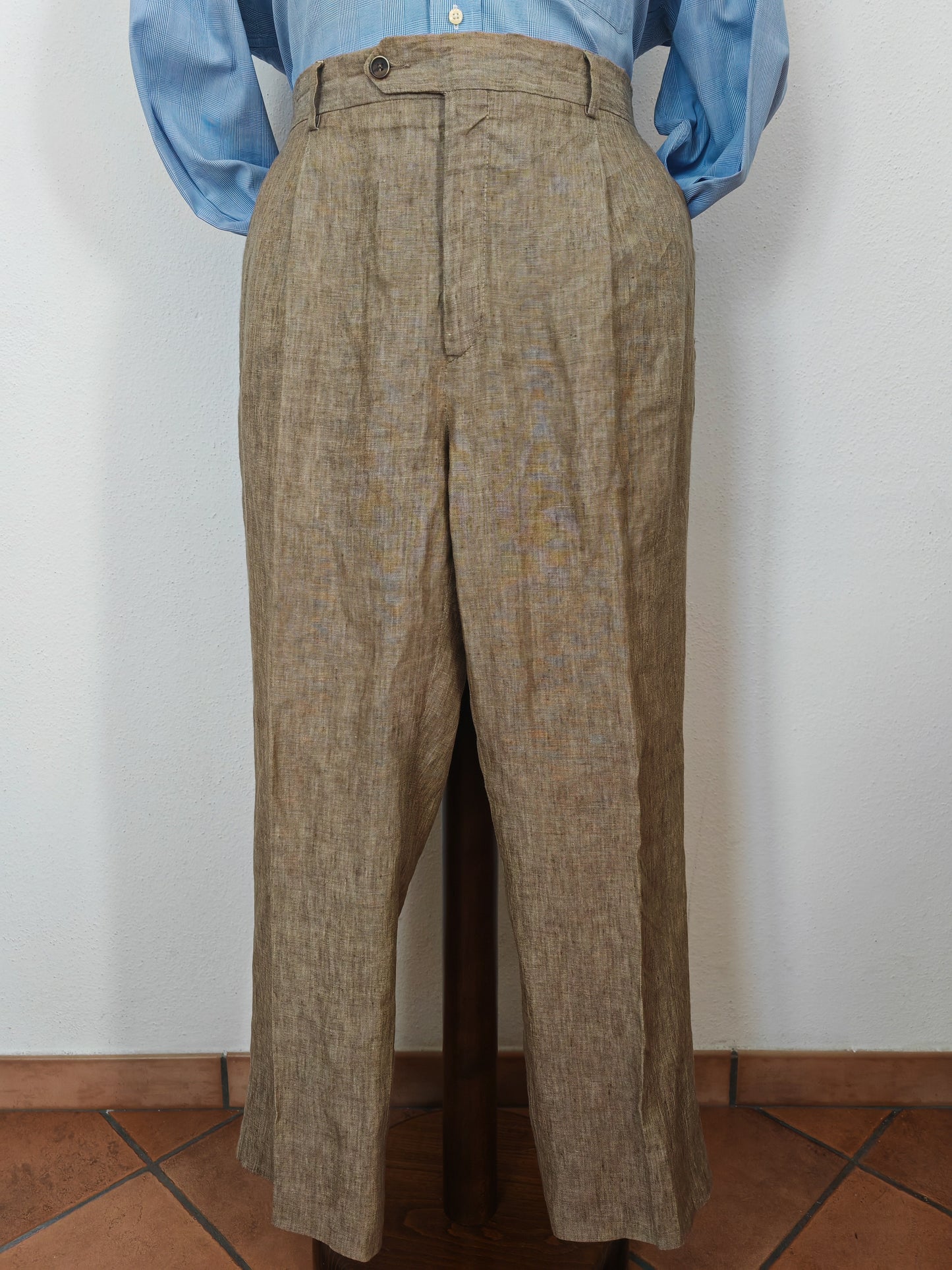 Completo in puro lino color corda - tg. 54