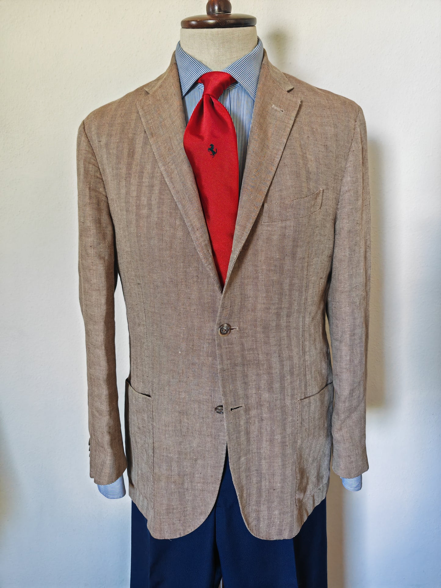 Giacca Corneliani 100% lino herringbone - tg. 50