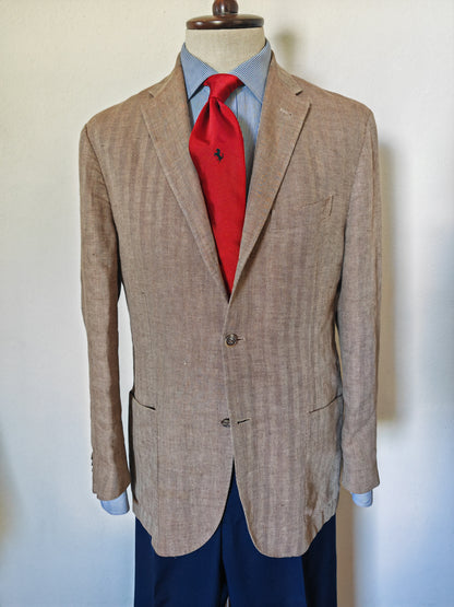 Giacca Corneliani 100% lino herringbone - tg. 50