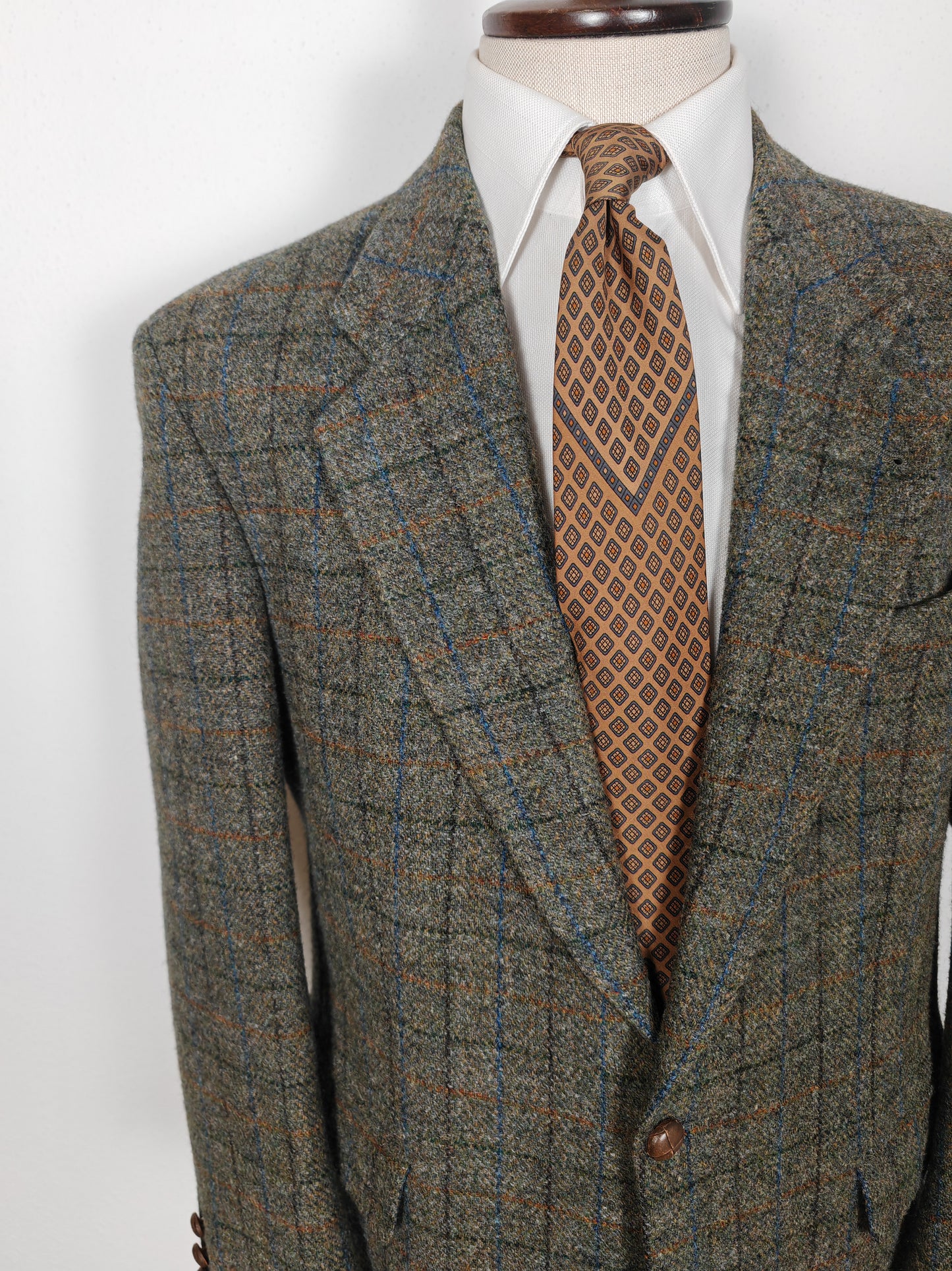 Giacca anni '80 in Harris Tweed finestrato - tg. 52/54