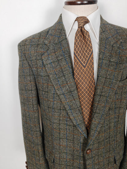 Giacca anni '80 in Harris Tweed finestrato - tg. 52/54
