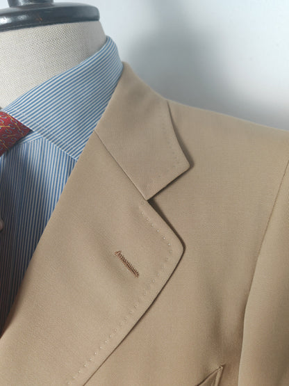 Completo anni '70 in twill di lana beige - tg. 50/52