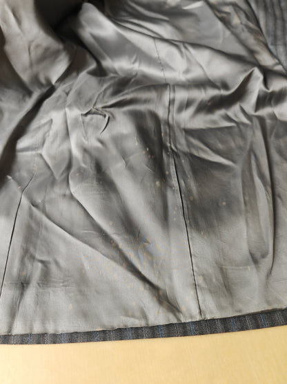 Completo anni '70/'80 tessuto Marzotto grigio a righe fresco lana - tg. 54/56