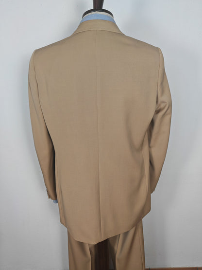 Completo anni '70 in twill di lana beige - tg. 50/52