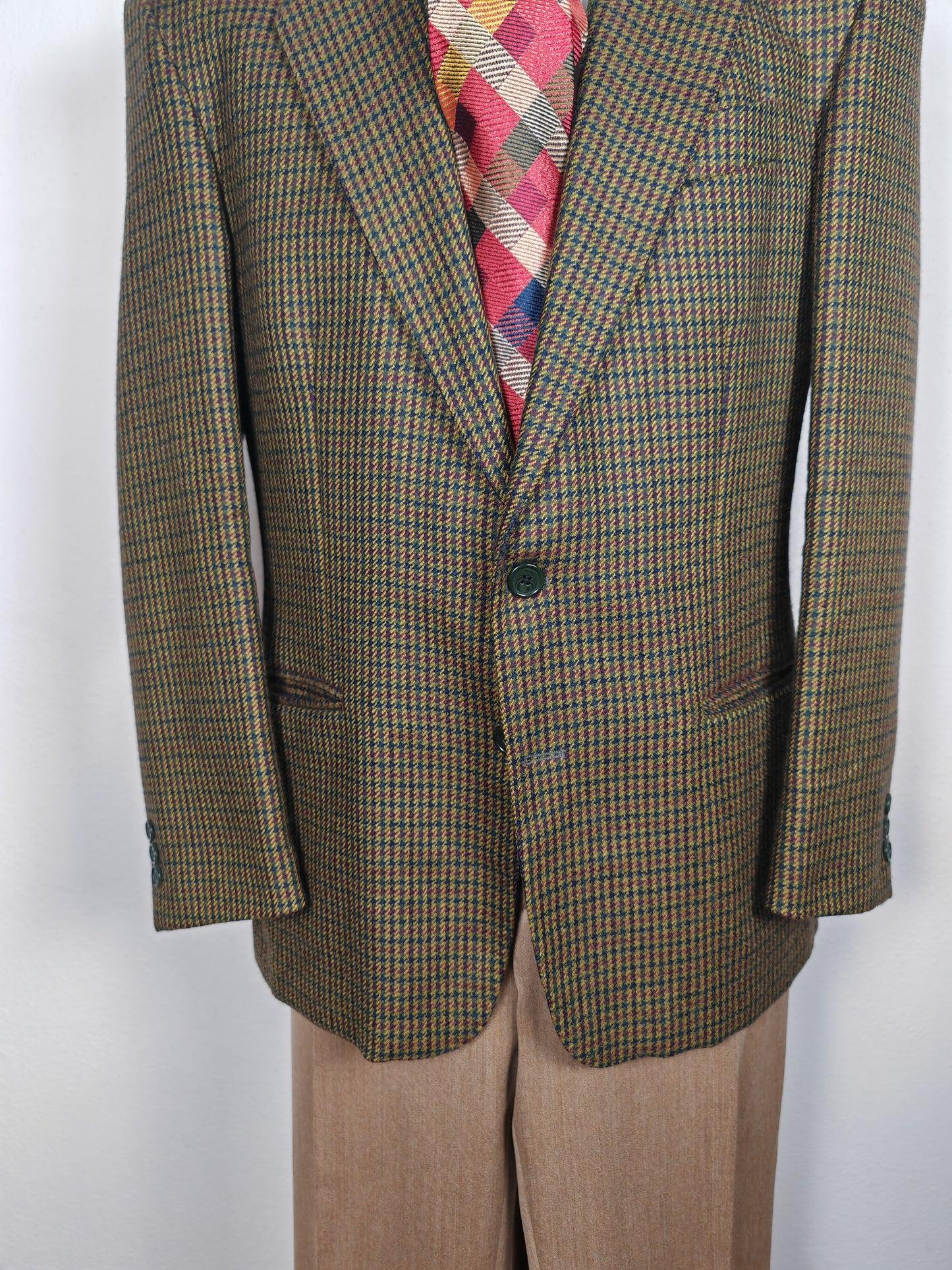 Giacca anni '80 pied-de-poule multicolore - tg. 48/50