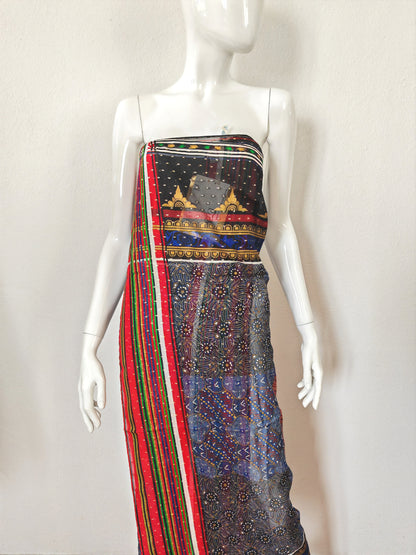 Pareo/pashmina in georgette di seta La Perla Mare anni '80 NOS