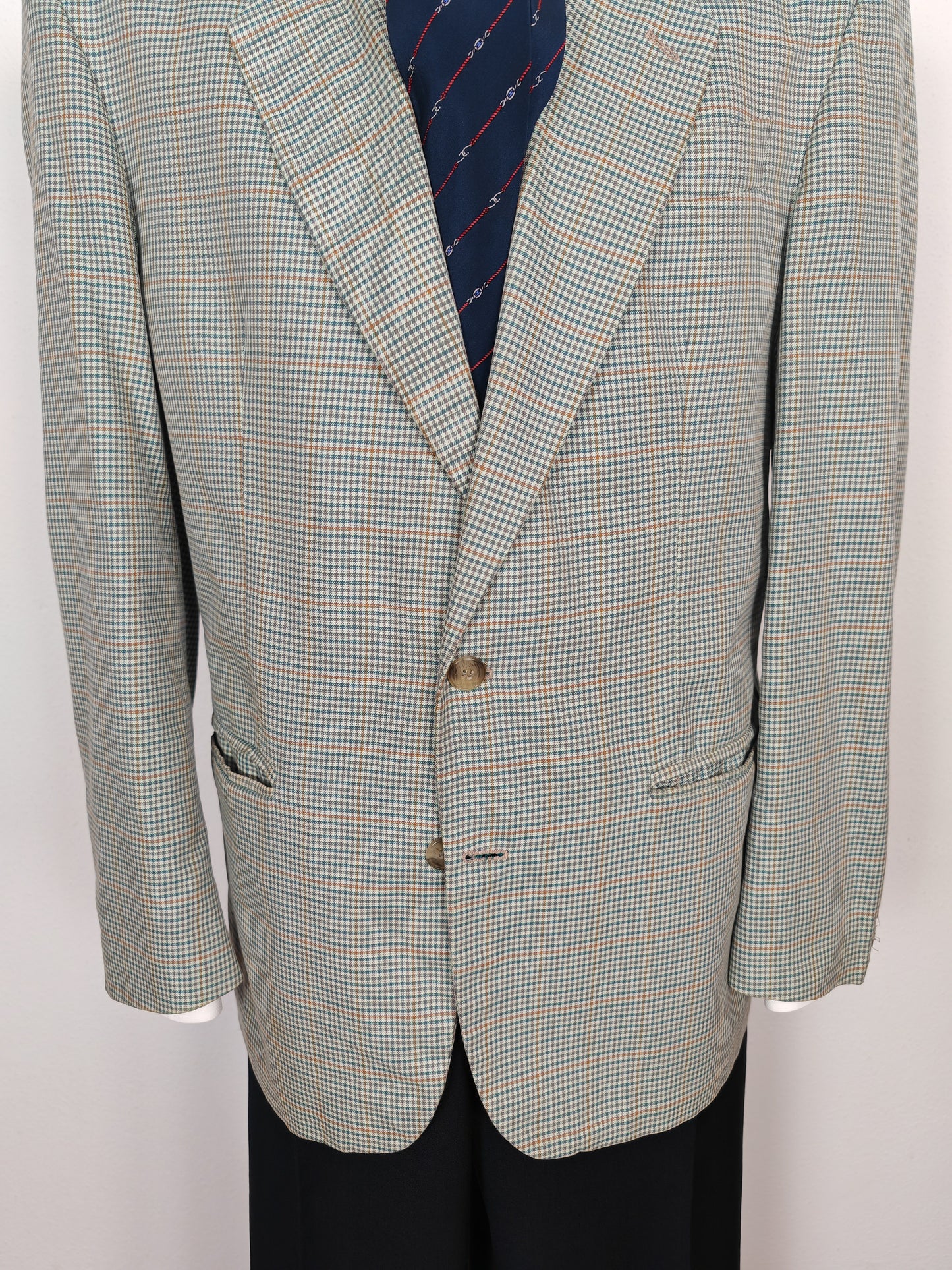Giacca anni '80 quadretti check 100% cotone - tg. 52