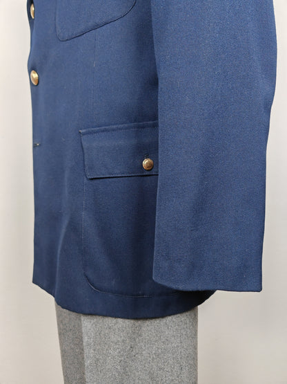 Blazer sartoriale anni '60/'70 in stile militare navy - tg. 56/58