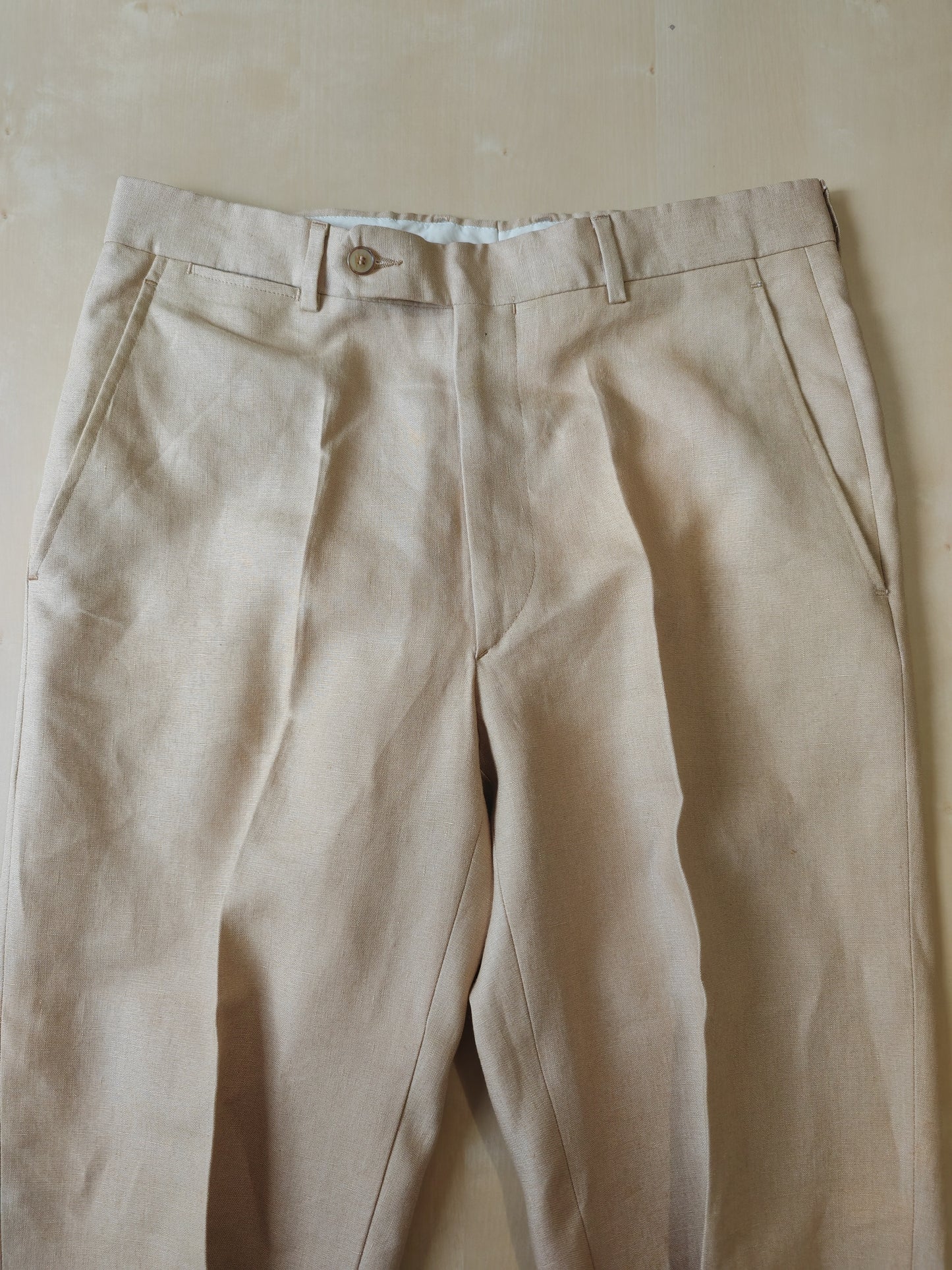 Completo anni '90 in puro lino irlandese beige - tg. 46/48