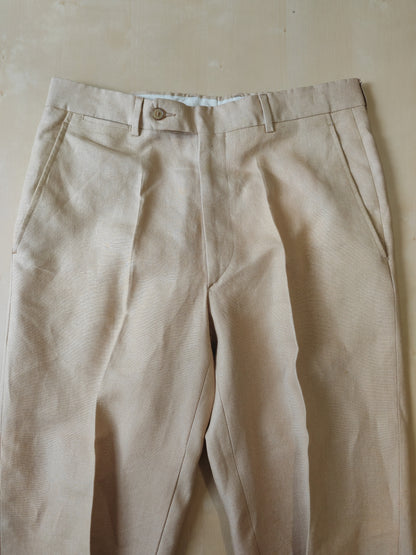 Completo anni '90 in puro lino irlandese beige - tg. 46/48