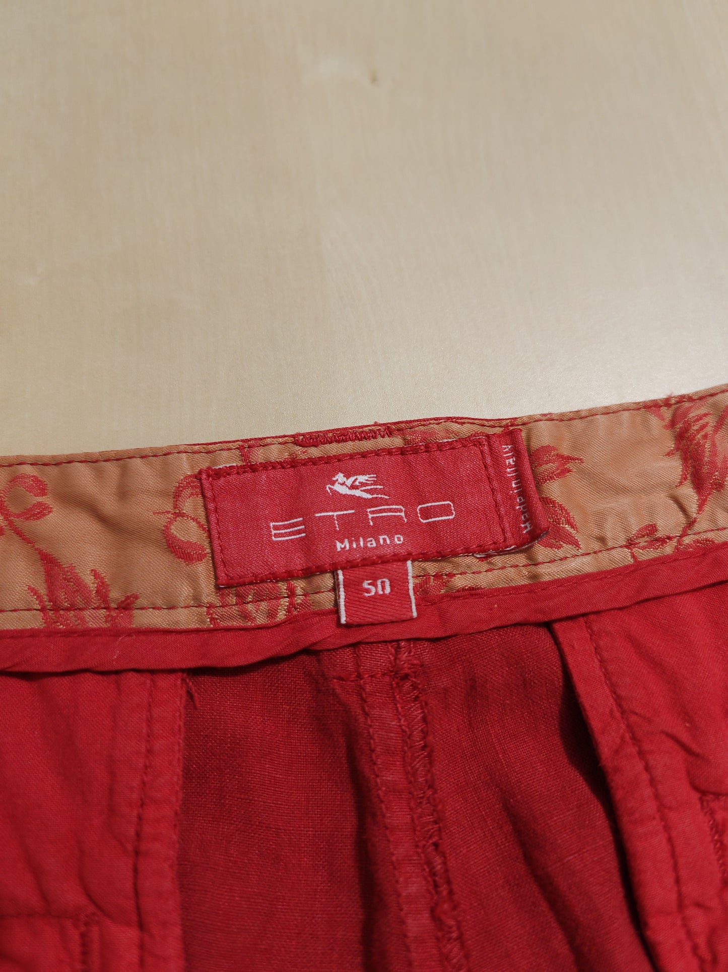 Pantalone Etro rosso 100% lino - tg. 50