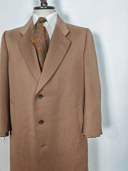 Cappotto anni '70 color cammello in twill di lana - tg. 50-54