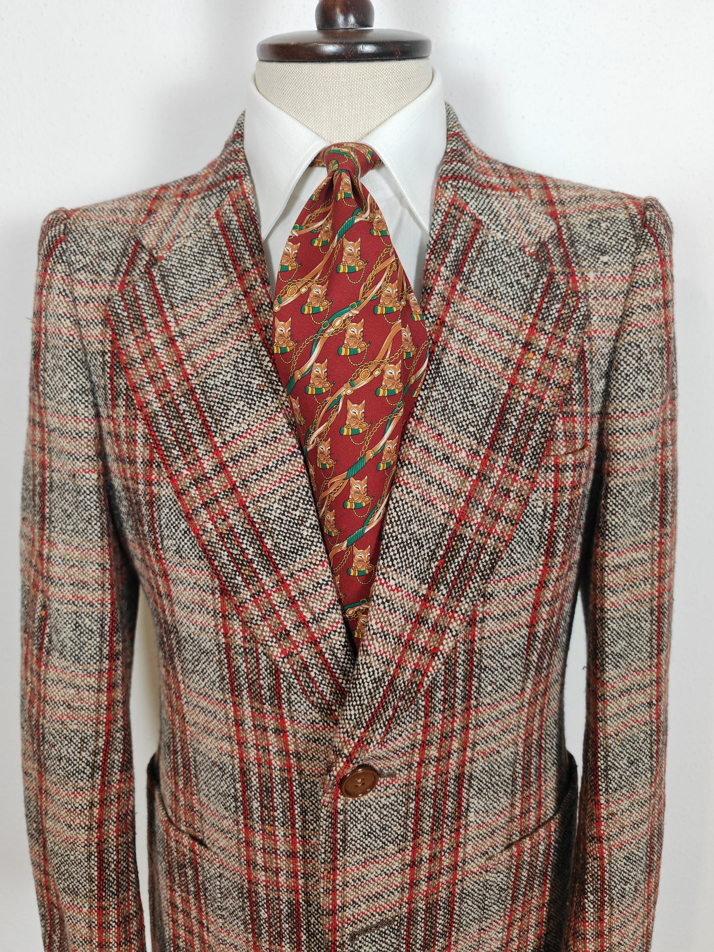 Giacca anni '70 in tweed a quadri - tg. 46/48