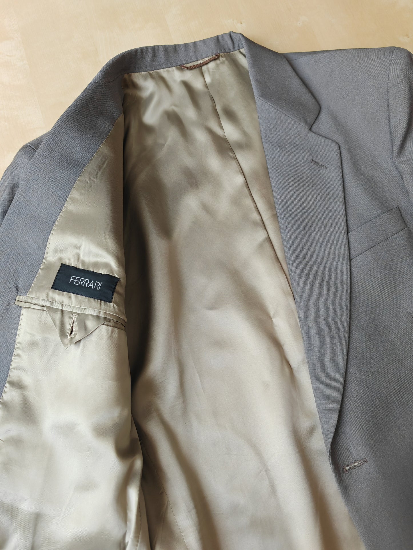 Completo anni '80 in fresco lana verde-grigio - tg. 50/52