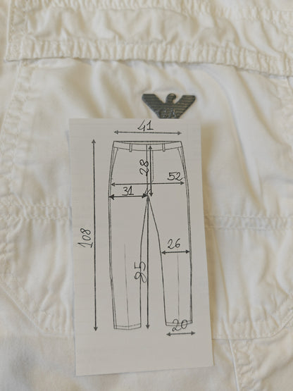 Pantalone bianco Armani Jeans anni '90 dettagli workwear - tg. 48