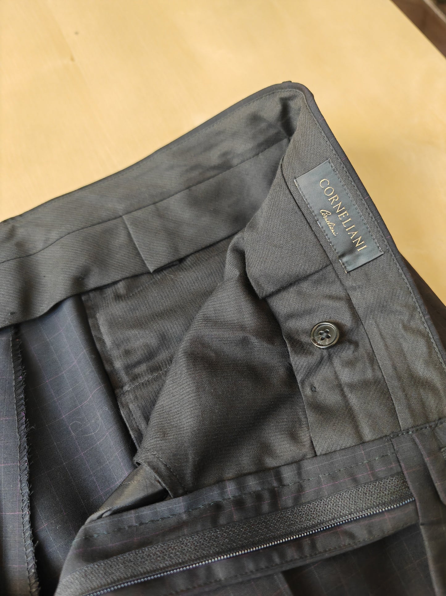 Completo Corneliani estivo in fresco lana blu a quadri - tg. 54