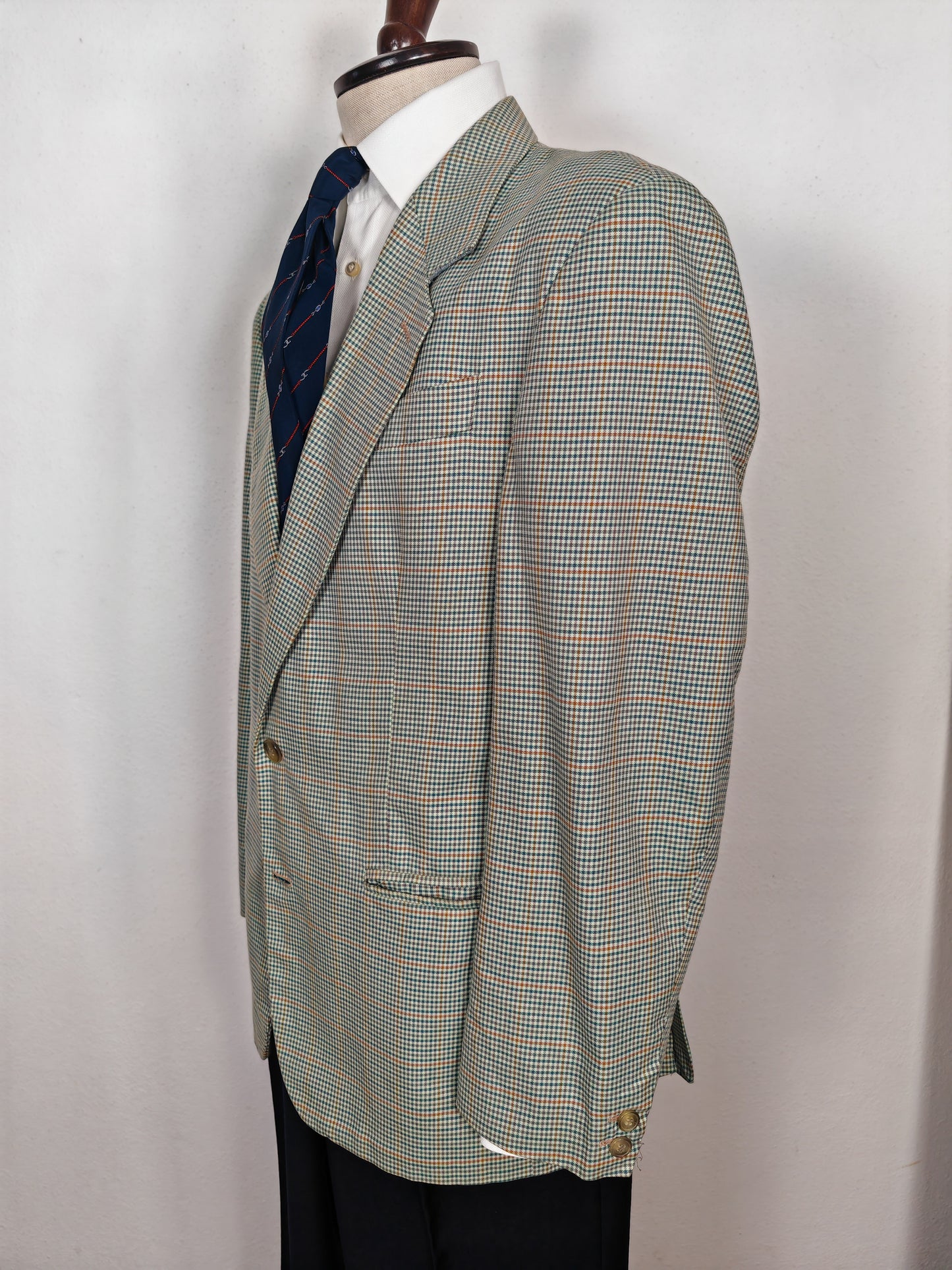 Giacca anni '80 quadretti check 100% cotone - tg. 52