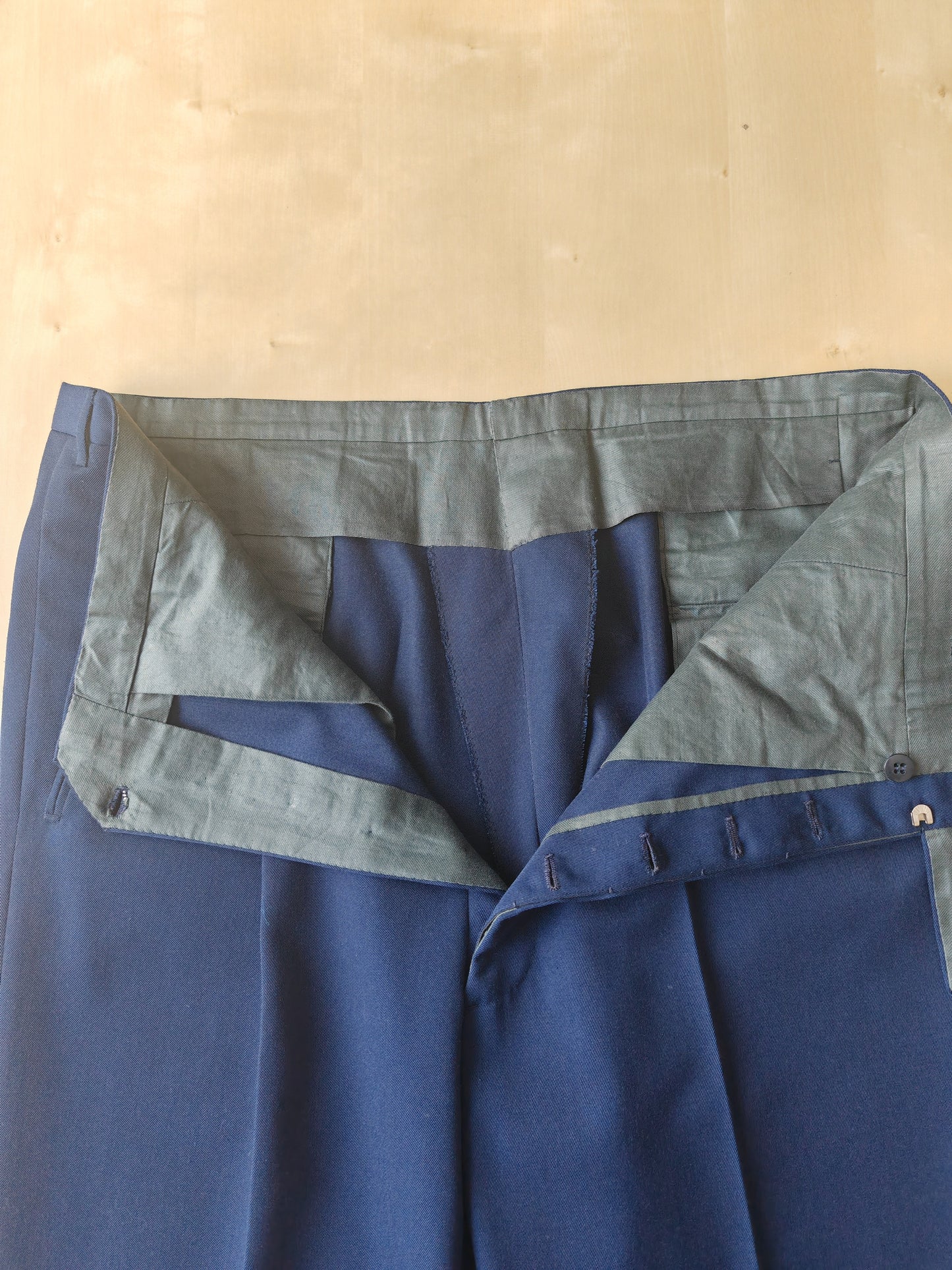 Completo sartoriale anni '60 twill di lana blu - tg. 50