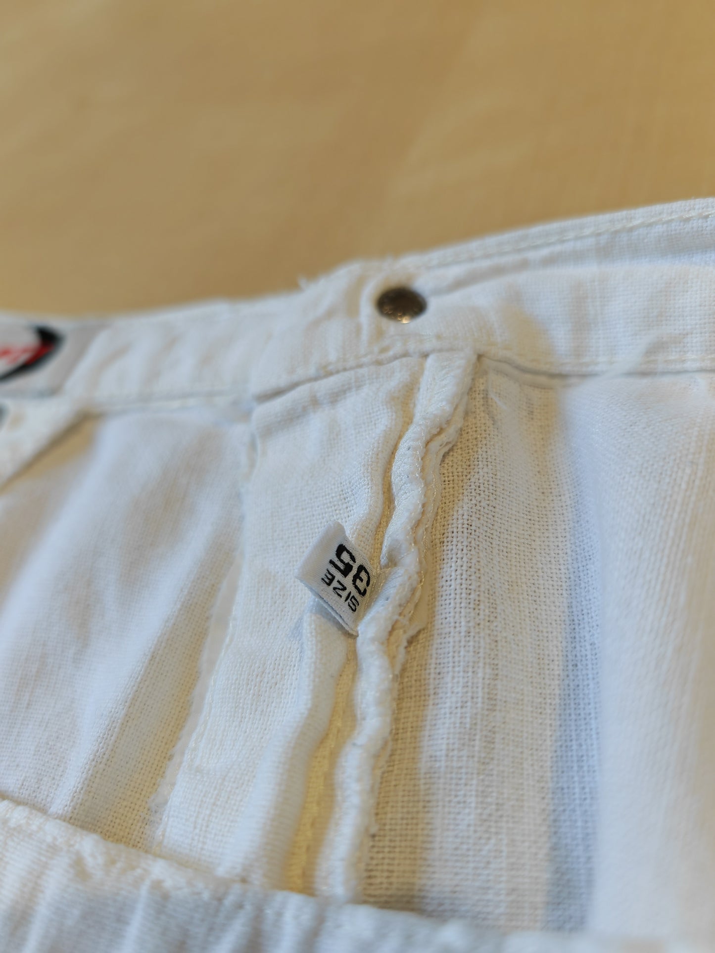 Pantalone/jeans Armani bianco 100% lino - W35 (50)