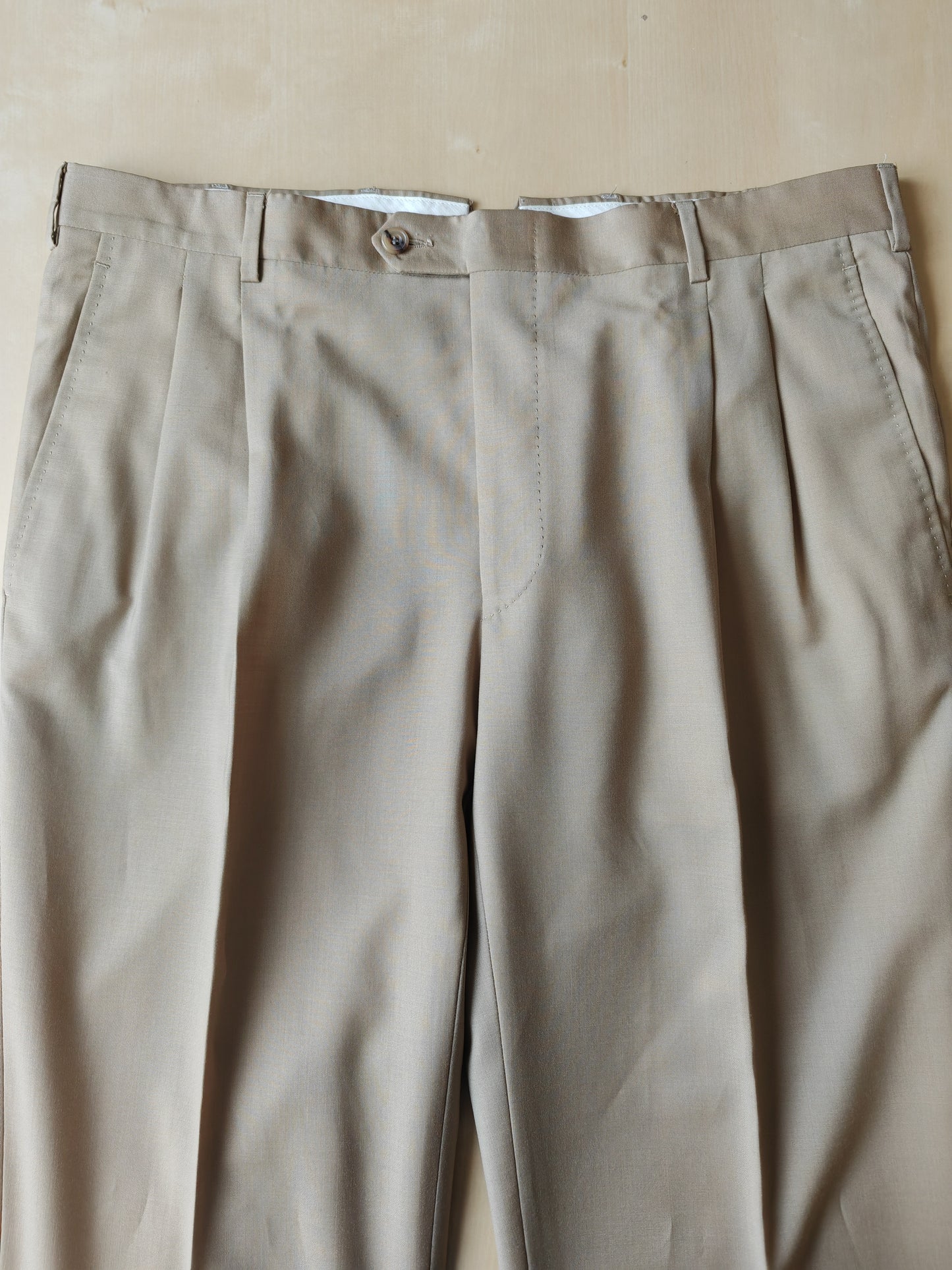 Completo anni '80 in fresco lana beige - tg. 52