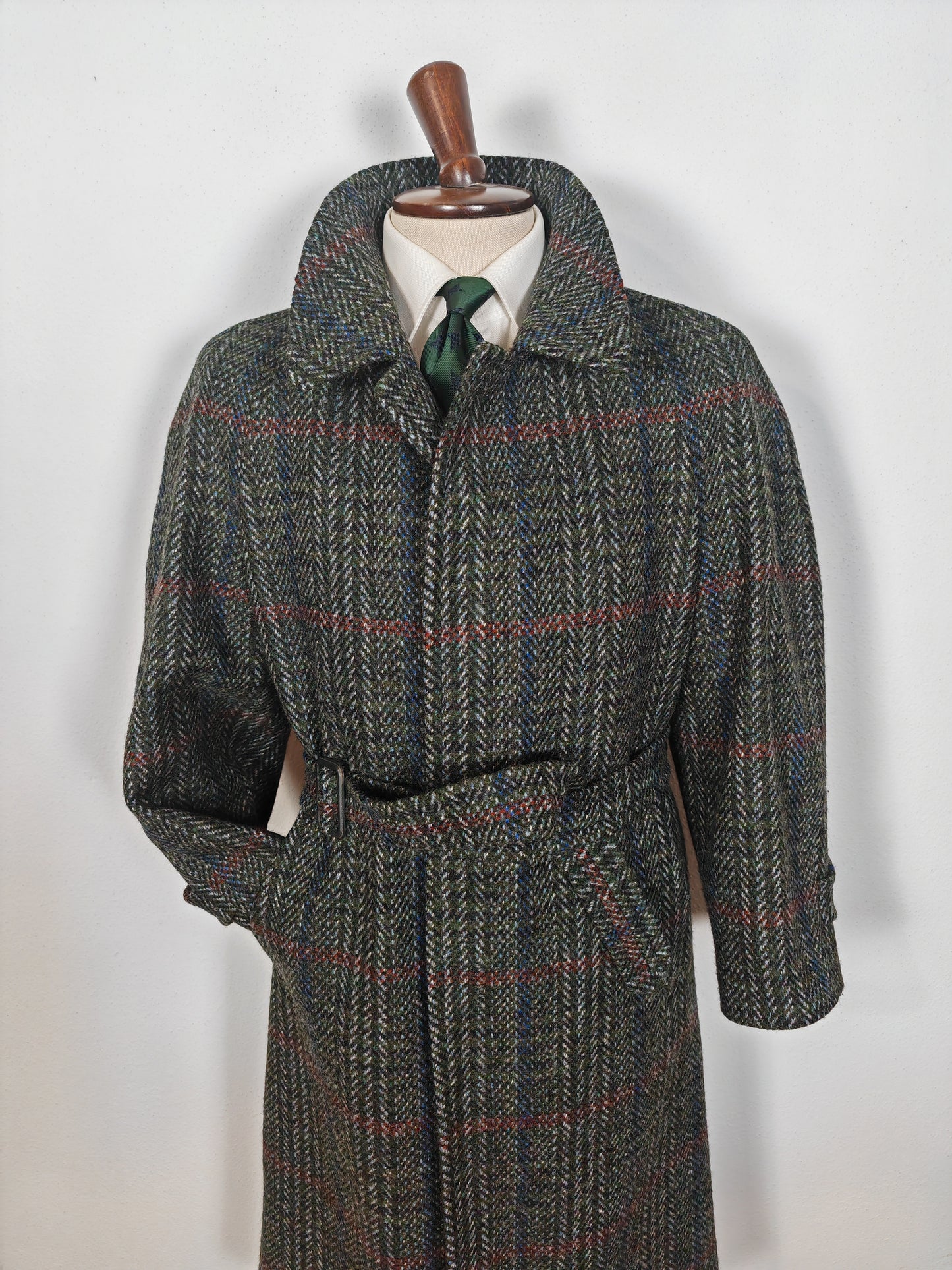 Cappotto raglan anni '80 in tweed scozzese Kynoch - tg. 48-52