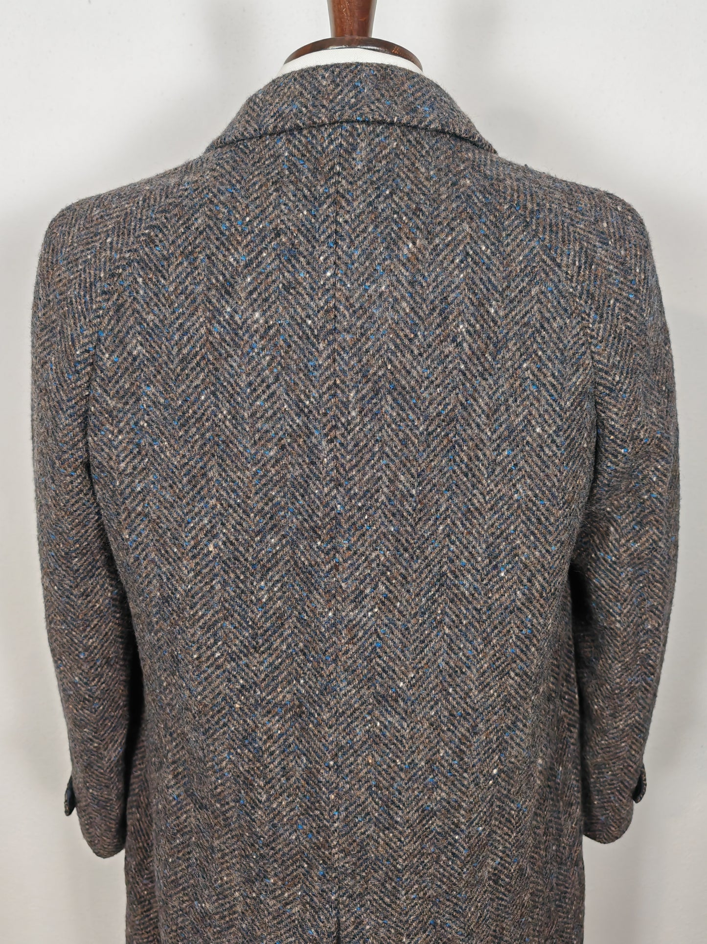 Cappotto raglan in tweed spinato anni '80 - tg. 46