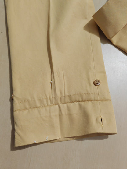 Pantalone sartoriale su misura in twill di cotone giallo crema - tg. 48