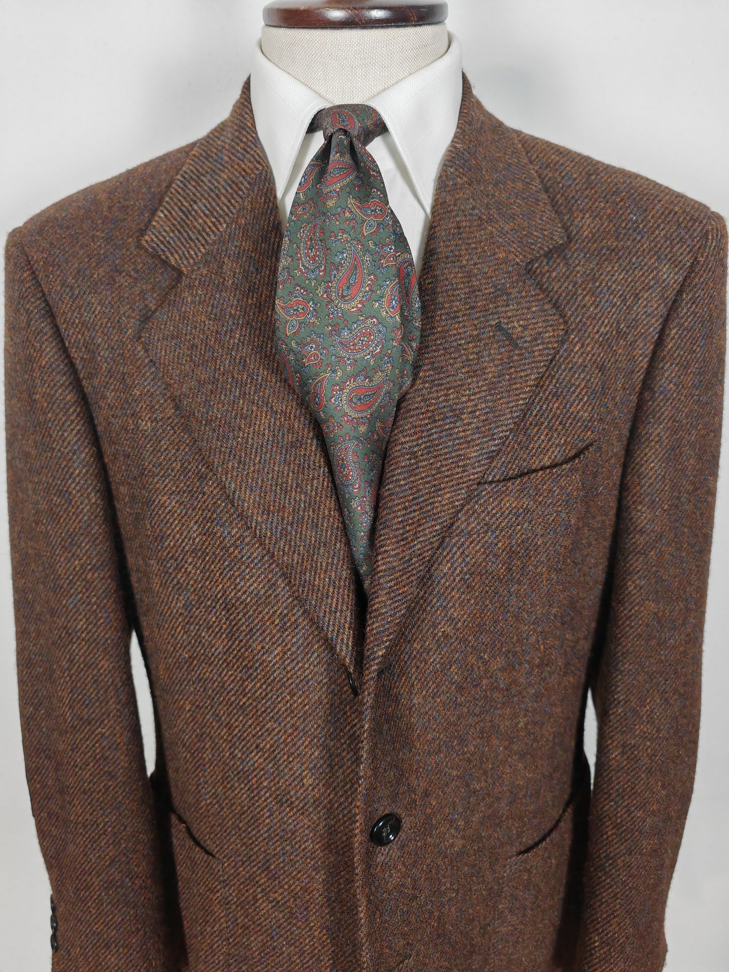 Giacca Pal Zileri in tweed irlandese marrone bottonato - tg. 50