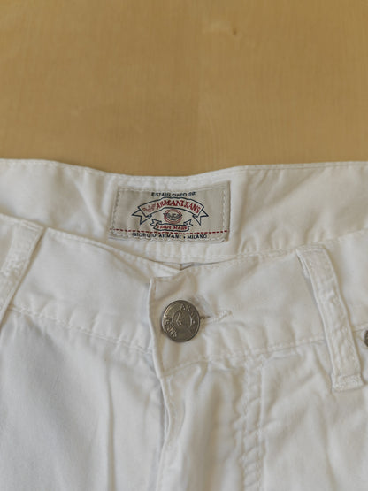 Pantalone bianco Armani Jeans anni '90 dettagli workwear - tg. 48