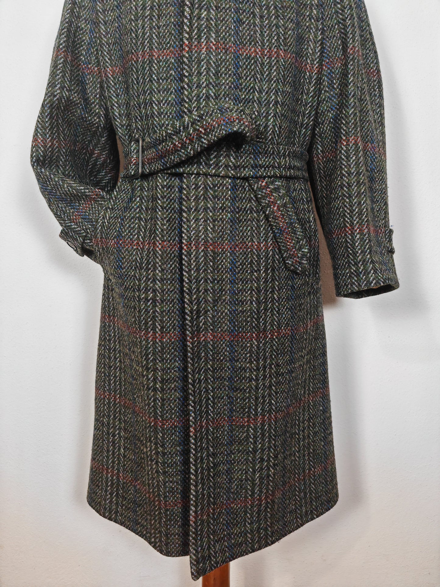 Cappotto raglan anni '80 in tweed scozzese Kynoch - tg. 48-52