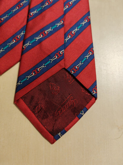 Vintage 80s Gucci regimental tie, interlock pattern