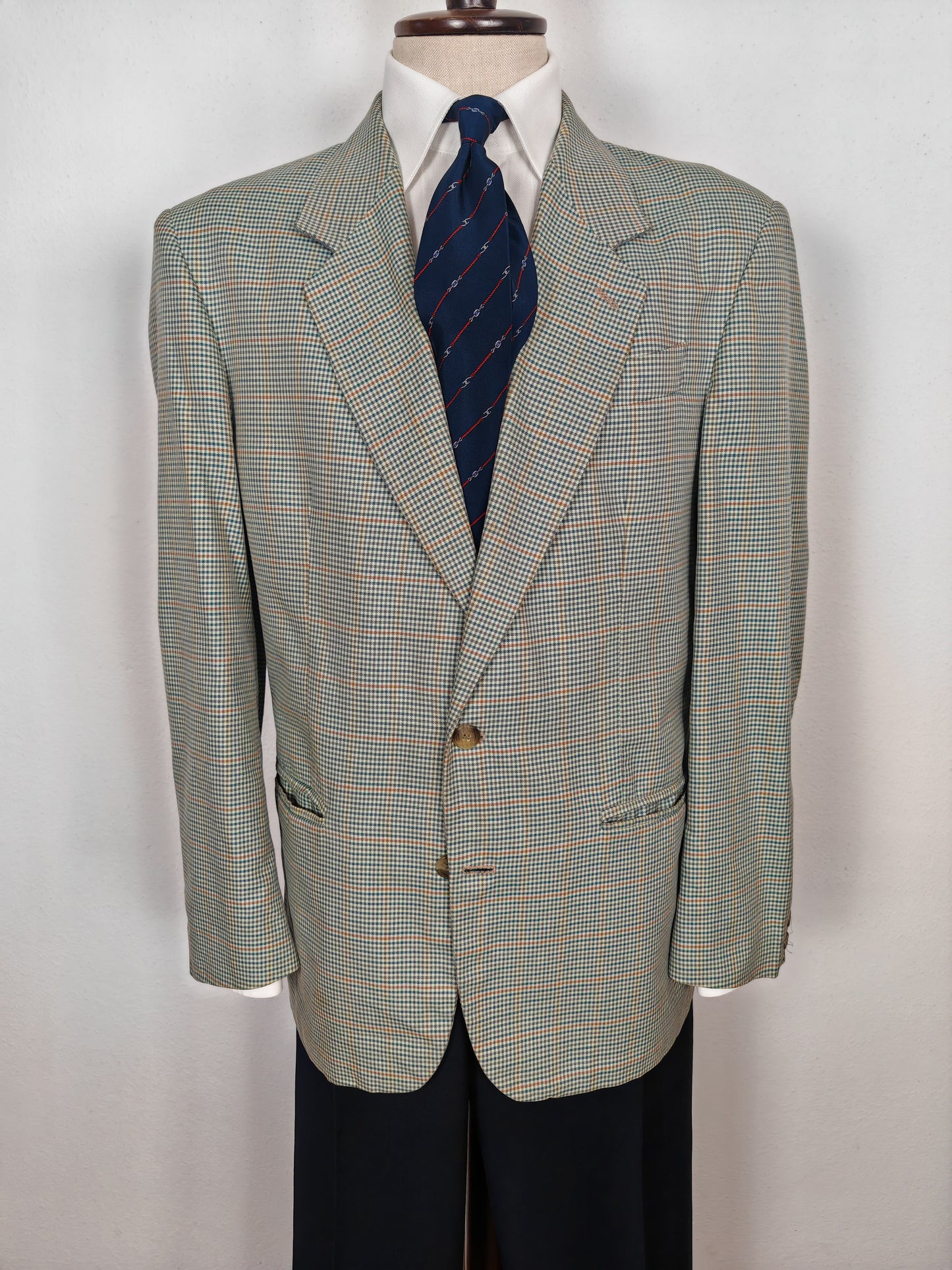 Giacca anni '80 quadretti check 100% cotone - tg. 52