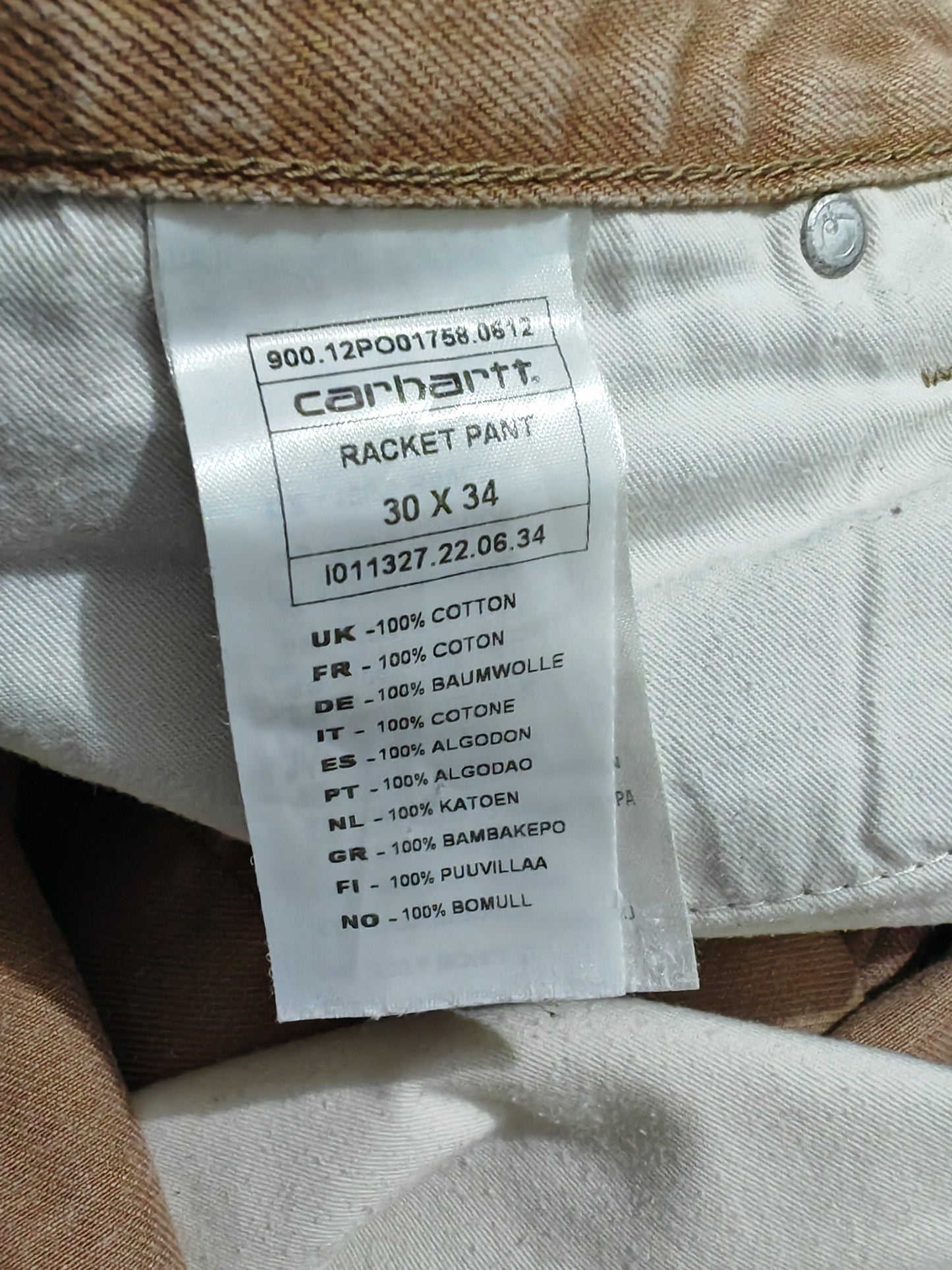 Carhartt denim "Racket pant", desert - W30