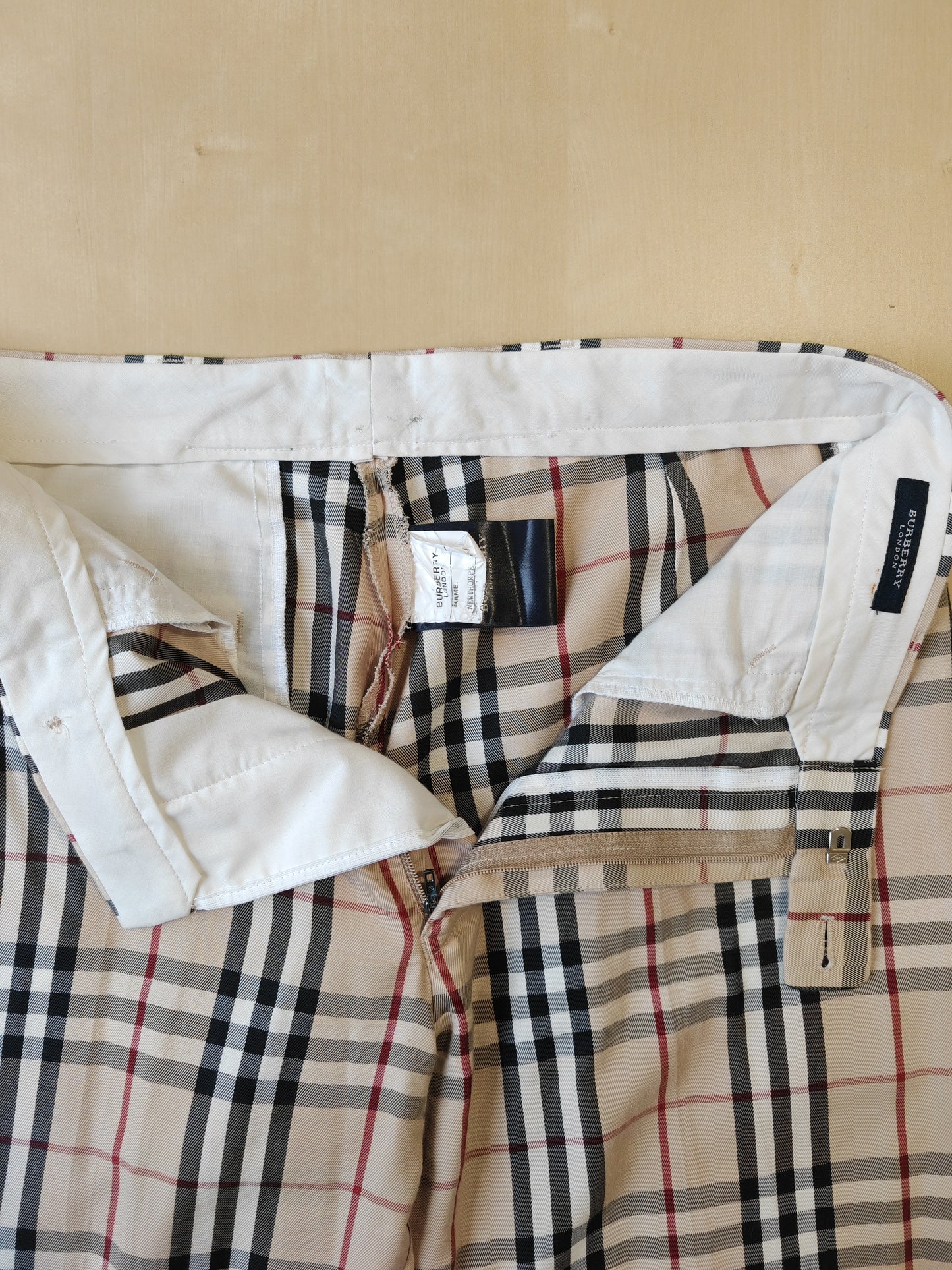 Pantaloni Burberry tartan check in cotone - tg. 46/48.