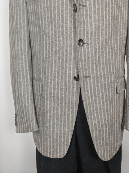 Giacca Pal Zileri in flanella grigio chiaro gessato - tg. 50