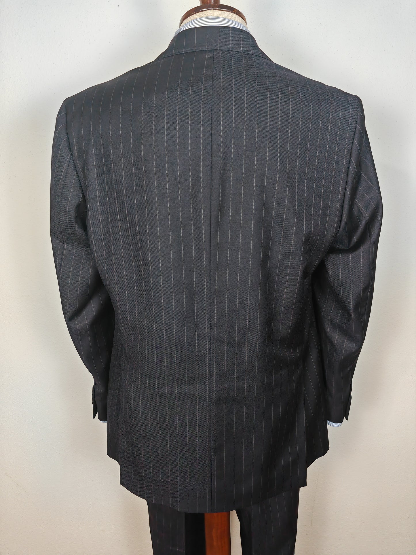 Completo in twill di lana blu gessato - tg. 50/52