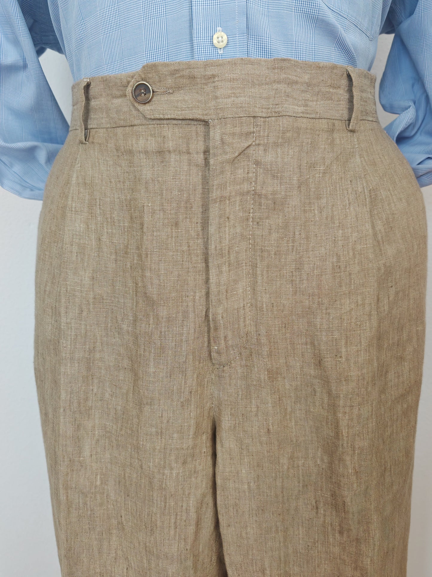 Completo in puro lino color corda - tg. 54