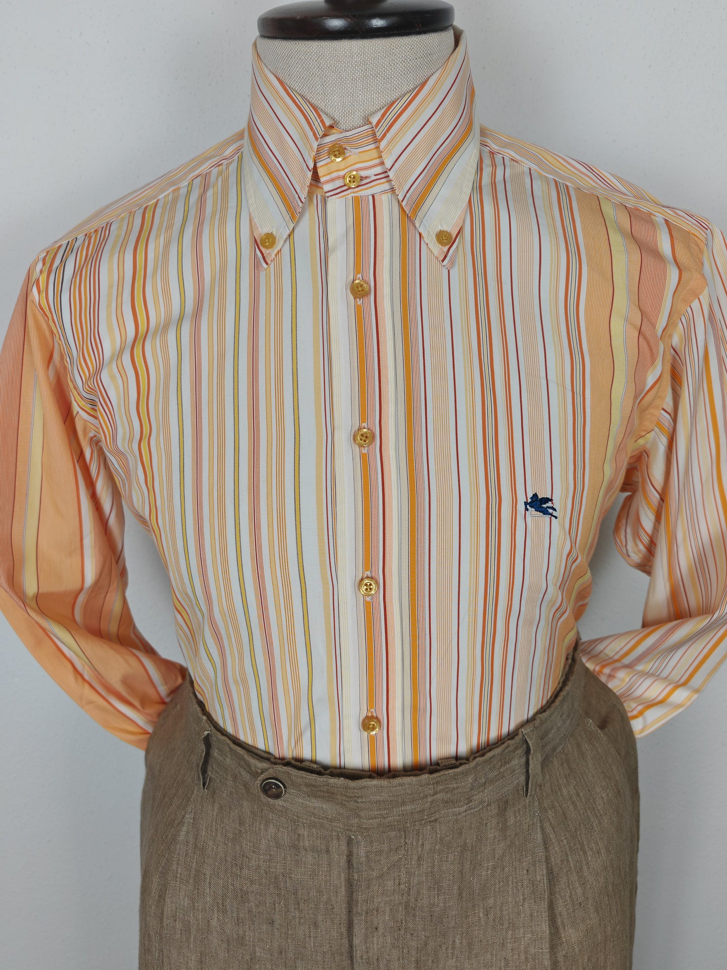 Camicia Etro righe pesca - tg. M (collo 40)