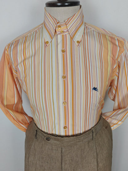 Camicia Etro righe pesca - tg. M (collo 40)