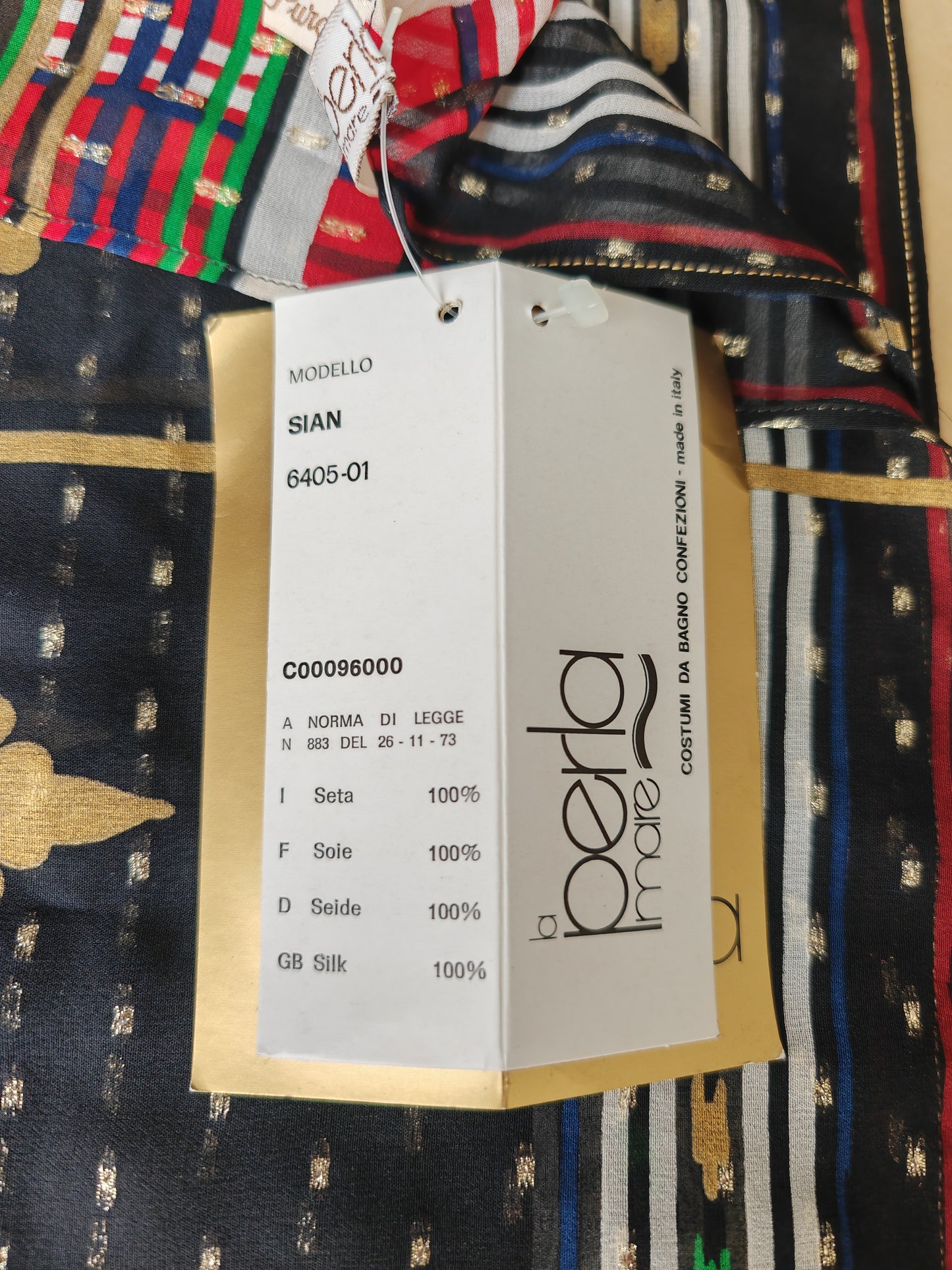 Pareo/pashmina in georgette di seta La Perla Mare anni '80 NOS