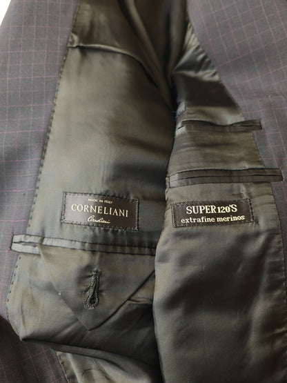 Completo Corneliani estivo in fresco lana blu a quadri - tg. 54