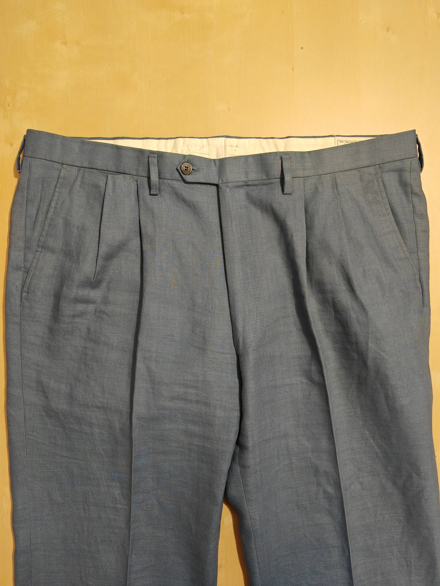 Pantalone in puro lino blu avio - tg. 54